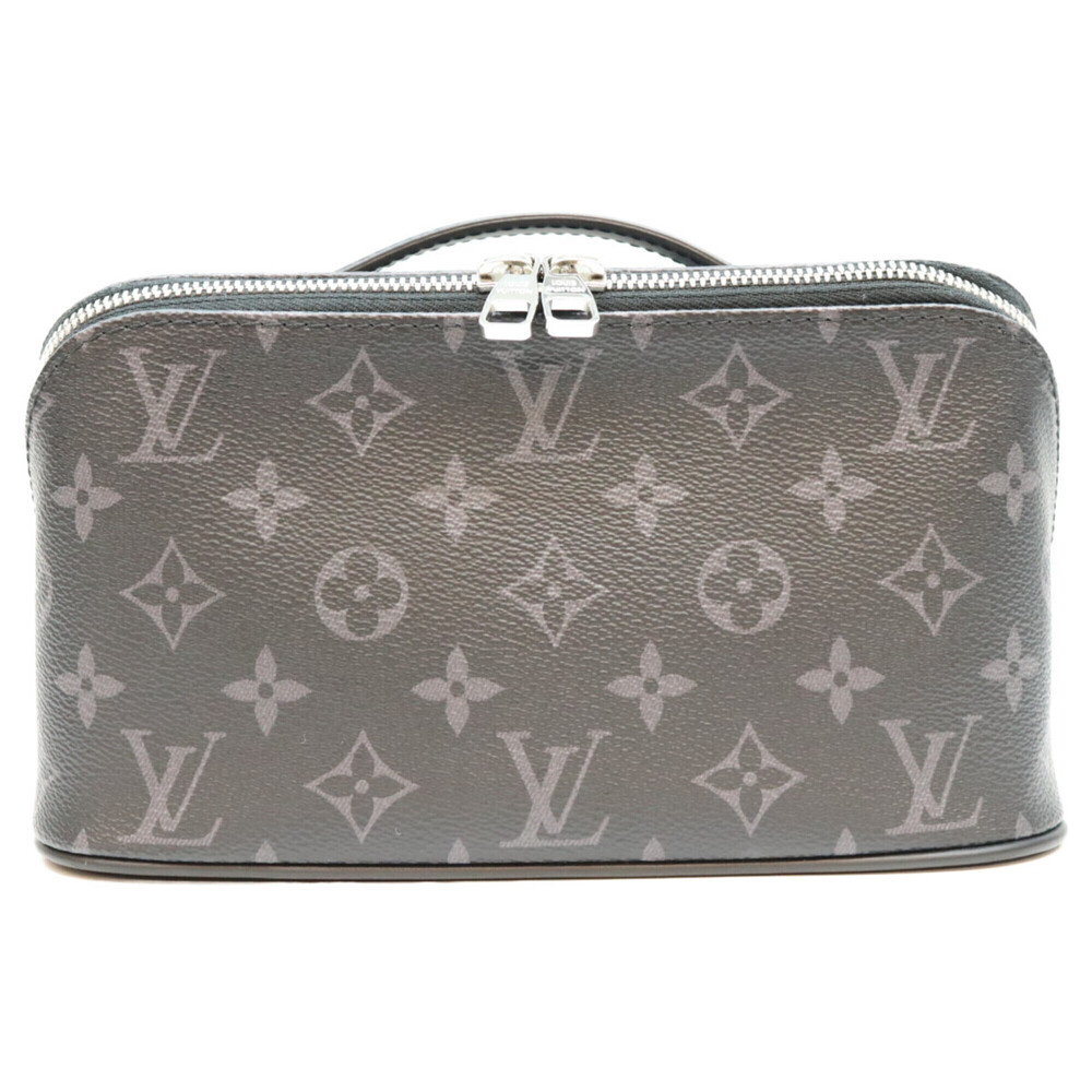 LOUIS VUITTON M11508 Monogram Eclipse Toiletry Bag Travel Pouch Black Silver ...